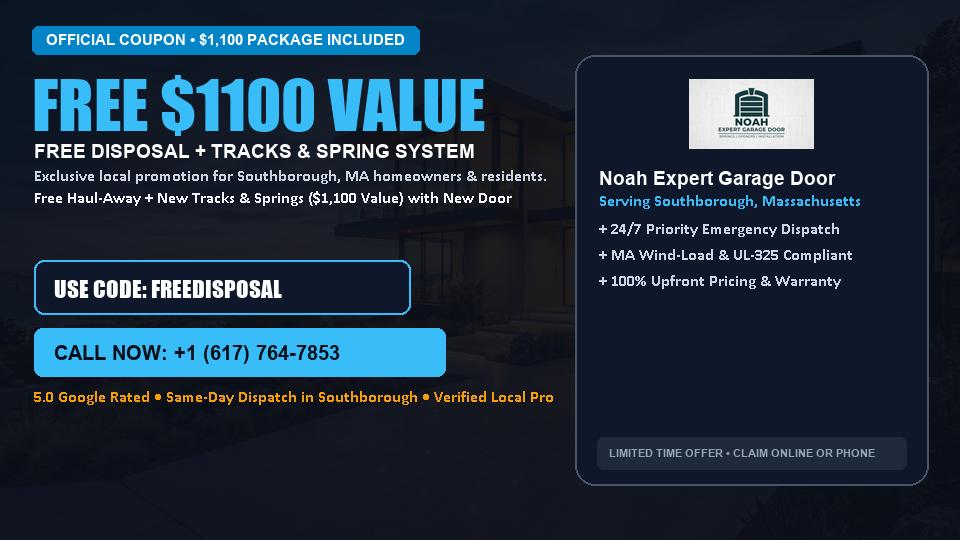 FREE Old Door Haul-Away & Heavy-Duty Tracks in Southborough, MA - Noah Expert Garage Door
